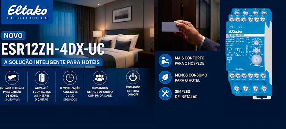 Novo telerruptor Eltako Hotel Card: ESR12ZH-4DX-UC